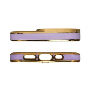 Fashion Case etui do iPhone 12 Pro żelowy pokrowiec ze złotą ramką fioletowy - Etui i futerały do telefonów - miniaturka - grafika 2