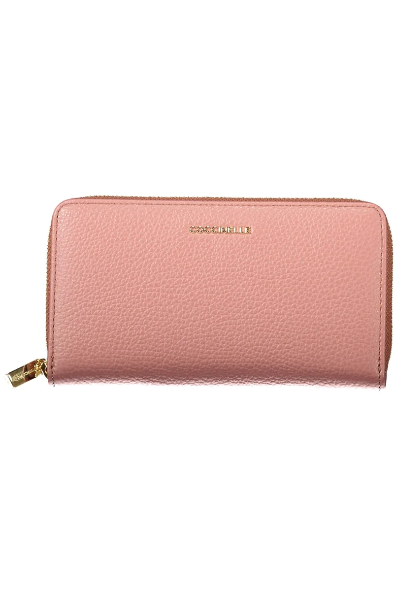 Różowy portfel damski COCCINELLE Metallic Soft Domyślny