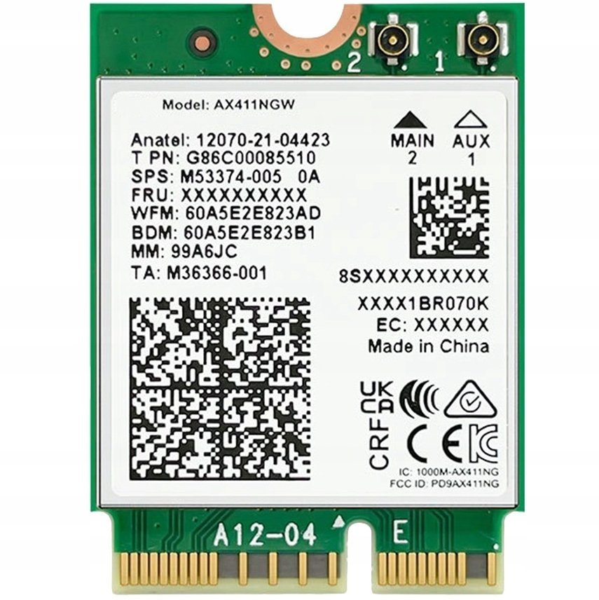 Karta sieciowa Intel Wewnętrzna AX411 WIFI 6E 802.11AX 6GHz M.2 CNVio2 5374