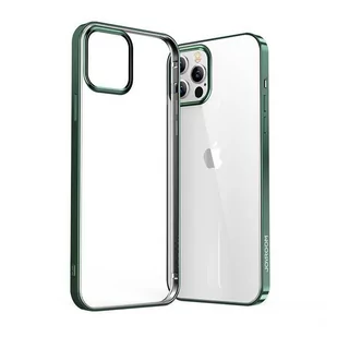 Joyroom New Beautiful Series ultra cienkie przezroczyste etui z metaliczną ramką do iPhone 12 Pro Max zielony (JR-BP796) - Etui i futerały do telefonów - miniaturka - grafika 1