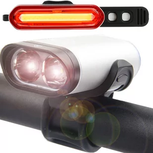 LAMPKA ROWEROWA NA ROWER LED TYŁ PRZÓD USB - Lampki rowerowe - miniaturka - grafika 1