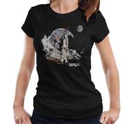 Koszulki i topy damskie - KOSZULKA DAMSKA NASA Zdejmuje z ziemi damską koszulkę Czarny X-Large - miniaturka - grafika 1
