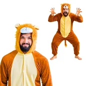 Stroje karnawałowe - Piżama Onesie Kigurumi Kostium Przebranie Lew XL: 175 - 185cm - miniaturka - grafika 1
