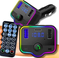 Transmitery FM - TRANSMITER SAMOCHODOWY BLUETOOTH 5.0 RADIO FM 2 X USB 1 X TYP C PILOT - miniaturka - grafika 1