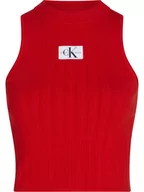 Koszulki i topy damskie - Calvin Klein Top w kolorze czerwonym - miniaturka - grafika 1