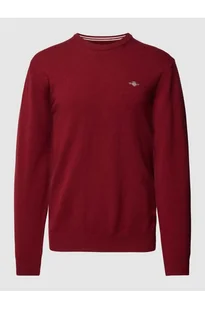 Sweter z dzianiny z wyhaftowanym logo - Gant - Swetry męskie - miniaturka - grafika 1