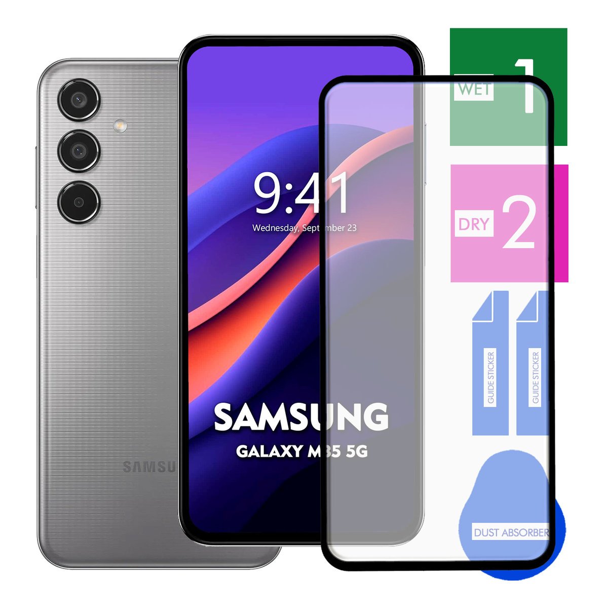 SZKŁO HARTOWANE DO SAMSUNG GALAXY M35 5G NA TELEFON PEŁNE CAŁY EKRAN 9H 5D