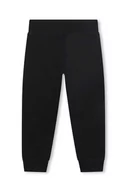 Spodnie i spodenki dla dziewczynek - HUGO spodnie dresowe bawełniane dziecięce kolor czarny z nadrukiem - Hugo - miniaturka - grafika 1