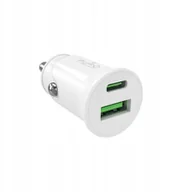 Ładowarki samochodowe - Ładowarka samochodowa Puro Pro Lite 1x USB-A + 1x USB-C Power Delivery 20W - biała - miniaturka - grafika 1