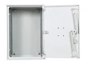 Inne akcesoria elektryczne - Obudowa termoutwardzalna STN 40x58x25 zamek/cięgła/kątowniki daszek prosty (brak wkładki do zamka) - miniaturka - grafika 1