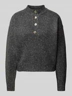 Swetry damskie - Sweter z dzianiny o kroju regular fit z wełną i efektowną przędzą model ‘NALIMA’ - miniaturka - grafika 1