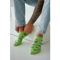 Skarpetki męskie - Stopki męskie bawełniane zielone z grafiką awokado Milena - miniaturka - grafika 1