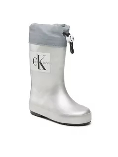 Buty dla dziewczynek - Calvin Klein Jeans Kalosze Rain Boot V3X6-80425-0083 M Srebrny - grafika 1
