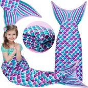 Koce - Ogon Syreny Syreni Koc Kocyk Syrenki Miękki Śpiwór Dla Dzieci Fioletowy - miniaturka - grafika 1