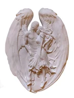 Figurki dekoracyjne - Zakochany Anioł Płaskorzeźba Gipsowa Miłość Love Romantyczna Figura Rzeźba BIAŁY PRODUKT POLSKI - miniaturka - grafika 1