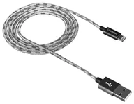 Kable USB - Canyon Kabel USB Pleciony kabel o metalicznej powłoce do APPLE 1M Ciemno szary CNE-CFI3DG - miniaturka - grafika 1