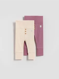Reserved - Bawełniane legginsy 2 pack - jasnofioletowy - Komplety dla niemowląt - miniaturka - grafika 1