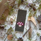 Zakładki do książek - Ręcznie tkana zakładka do książek - amanita. - miniaturka - grafika 1