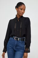 Koszule damskie - Answear Lab koszula damska kolor czarny regular ze stójką - miniaturka - grafika 1