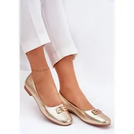 Baleriny - Eleganckie Baleriny Damskie Z Ozdobą Vinceza 62206 Złote złoty - miniaturka - grafika 1