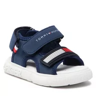 Sandały damskie - Tommy Hilfiger Sandały Velcro Sandal T1B2-32252-1357 M Blue 800 - miniaturka - grafika 1