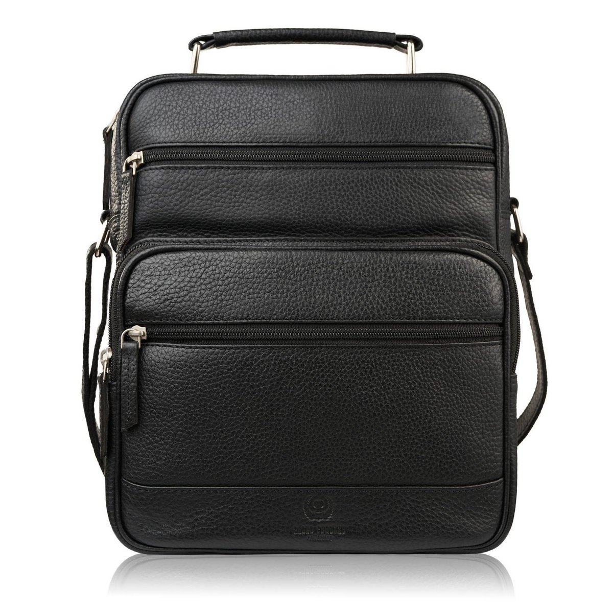 Torba Męska Na Ramię Listonoszka Skórzana Czarna Do Pracy T-127-Bl