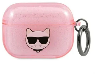 Karl Lagerfeld Karl Lagerfeld Choupette Head Glitter - Etui AirPods 3 (różowy) KF000641 - Akcesoria do słuchawek - miniaturka - grafika 1