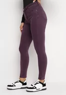 Spodnie damskie - Ciemnofioletowe Jeansy Skinny z Regularnym Stanem Ingas - miniaturka - grafika 1