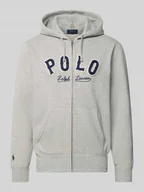 Bluzy męskie - Bluza rozpinana z wyhaftowanym logo i kieszenią kangurką - miniaturka - grafika 1