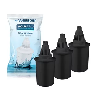 3x Filtr Wody Do Dzbanka Wessper Aquapro Alkaline, Czarny - Wkłady filtrujące - miniaturka - grafika 1