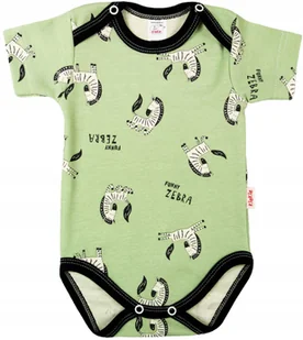 Body KRÓTKI rękaw 2 napy 100% Bawełna ZEBRA MIĘTA r 80 KLEKLE - Body dla niemowląt - miniaturka - grafika 1