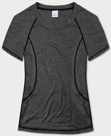 Koszulki i topy damskie - SPORTOWY T-SHIRT DAMSKI GRAFITOWY (A-2158) - MADE IN ITALY - miniaturka - grafika 1