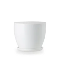 Donice - Doniczka klasik 5 biały struktura 24 x 19 cm - miniaturka - grafika 1