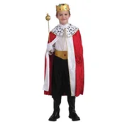 Stroje karnawałowe - Strój Peleryna Króla z koroną ST842 134/ 140 Zestaw - miniaturka - grafika 1