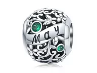 Charmsy - Pandora Valerio.pl Rodowany srebrny charms do miesiąc maj month may cyrkonie srebro 925 CHARM218 CHARM218 - miniaturka - grafika 1