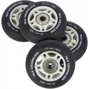 Nils EXTREME PU 72x24 82A CZARNE MATOWE (4 szt.) + ABEC-9 (8 szt.) ZESTAW EXTREME - Akcesoria do skatingu - miniaturka - grafika 1