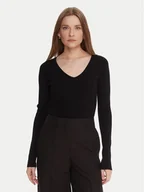 Swetry damskie - Kontatto Sweter 3M0818C Czarny Slim Fit - miniaturka - grafika 1