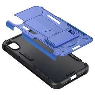 Zizo Hybrid Transformer Cover Pancerne etui iPhone X z podstawką (Blue/Black) - Etui i futerały do telefonów - miniaturka - grafika 6