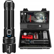 Powerbanki - Bardzo mocna latarka taktyczna akumulatorowa baterię jasna powerbank etui - miniaturka - grafika 1