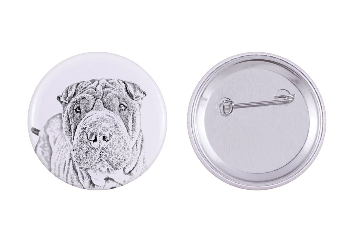 Shar Pei - przypinka z twoim psem, dodaj własne foto, marka Art-Dog