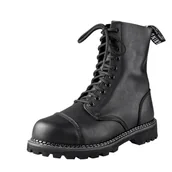 Botki męskie - glany GRINDERS - HUNTER (BLACK) 10-dziurkowe - miniaturka - grafika 1