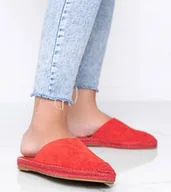 Klapki i japonki damskie - Czerwone klapki zabudowane Wenus - Gemre - miniaturka - grafika 1