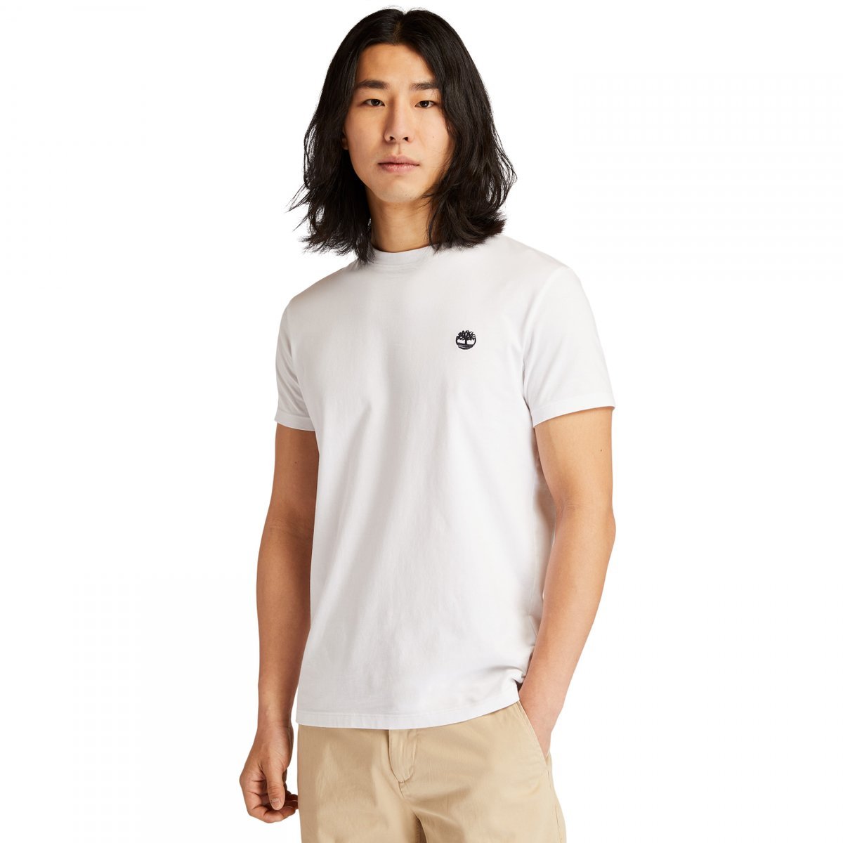 t-shirt uomo timberland tb0a2bpr1001 dun-river white