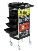 Meble fryzjerskie - Pomocnik fryzjerski wózek stolik na kółkach do farbowania X11-B do salonu kosmetycznego szafka z szufladami - miniaturka - grafika 1