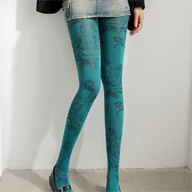 Rajstopy - TEMU Rajstopy Retro z Wzorem Róż w Kolorach Czerwonym, Niebieskim i Szarym - Eleganckie i Seksowne Modne Bielizna Nogawkowa dla Kobiet - miniaturka - grafika 1