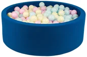Łóżeczka i kojce - Suchy basen z piłeczkami 450szt, granatowy (kolor piłeczek: różowy, niebieski, żółty (pastel)) - miniaturka - grafika 1