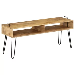 vidaXL Szafka pod telewizor, lite drewno mango, 110 x 35 x 45 cm vidaXL - Szafki RTV - miniaturka - grafika 1