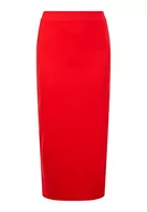 Spódnice - faina Spódnica midi z dzianiny damska 19227030, czerwony, M - miniaturka - grafika 1
