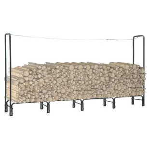 Vidaxl vidaXL Stojak na drewno opałowe, antracyt, 240 x 35 x 120 cm, vidaXL - Akcesoria kominkowe - miniaturka - grafika 1