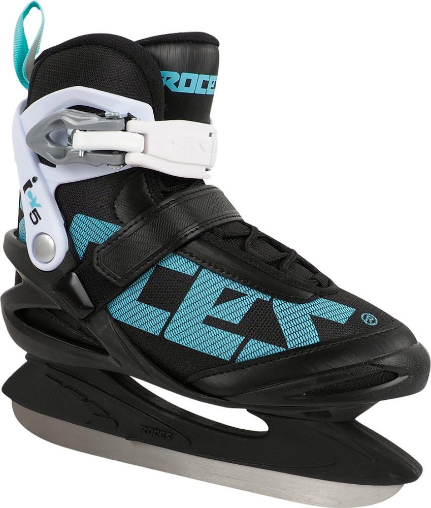 Łyżwy damskie Roces ICY 5 czarno-biało-błękitne 450737 001 40